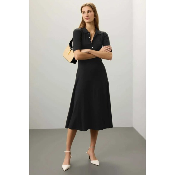 Ralph Lauren Dresses & Skirts - Ralph Lauren Polo Dress Black Short Sleeve A-Line Midi Womens XS